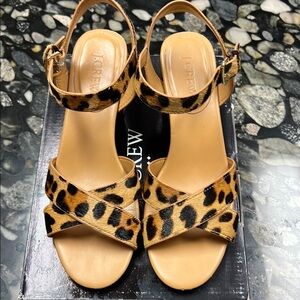 JCREW leopard sandals